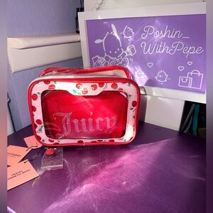 🍒NWT 2pc Juicy Couture Red Cherry Cosmetic Bag